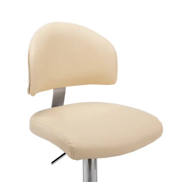 Kreemjasvalge baaripukk seljatoega, kunstnahk, gaasitõste ja 360° pöördega, 43 x 47 x 98–119 cm – 6