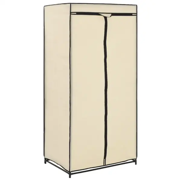 Kangast riidekapp lukuga, kreemjasvalge, 75 x 50 x 160 cm – 2