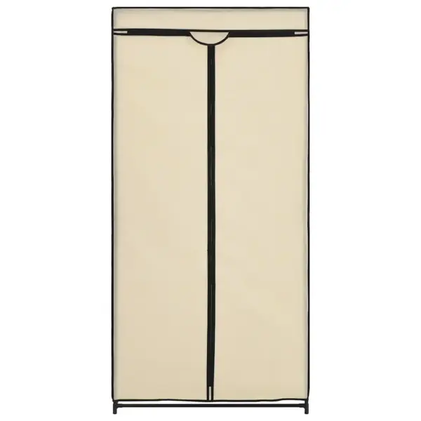 Kangast riidekapp lukuga, kreemjasvalge, 75 x 50 x 160 cm – 4
