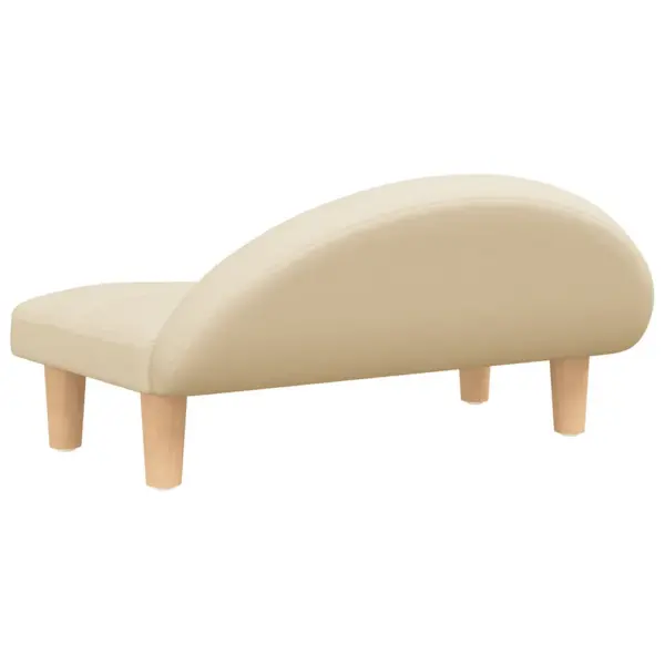 Koeravoodi diivan väikestele koertele, kreemjasvalge kangas, puidust jalad, 70 x 52 x 30 cm – 5