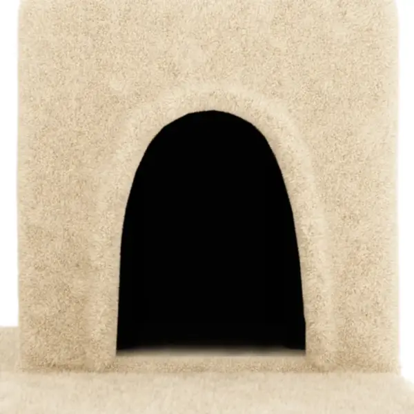Mitmetasandiline kassimaja sisalpostidega, kreemjasvalge, 66,5 x 60 x 154 cm – 6