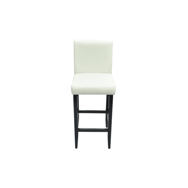 Kreemjasvalged baaritoolid seljatoega, 2 tk, kunstnahk, mustad puidust jalad – 4