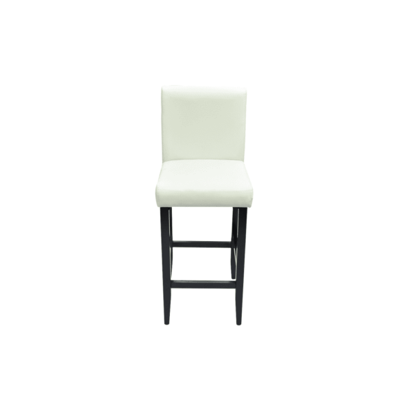 Seljatoega baaritoolid 6 tk, kreemjasvalge kunstnahk, mustad puidust jalad, 41 x 45 x 108 cm – 3