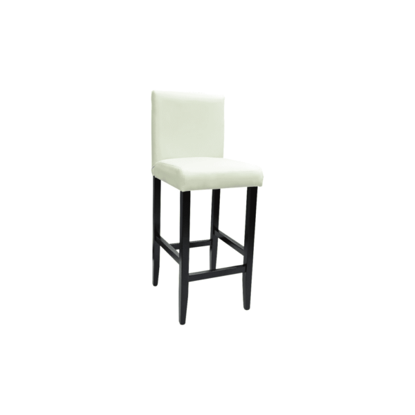 Seljatoega baaritoolid 6 tk, kreemjasvalge kunstnahk, mustad puidust jalad, 41 x 45 x 108 cm – 4