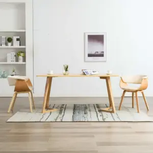 Kreemjasvalged söögitoolid 2 tk, kunstnahk, painutatud puit, 59,5 x 51 x 72 cm