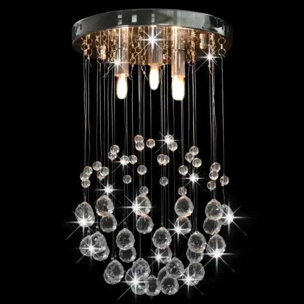 Hõbedane kristallhelmestega laelamp kuulikujulise disainiga, 3x G9, 25 x 40 cm – 2