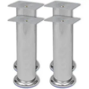 Ümmargused kroomitud diivanijalad, 4 tk, 180 mm