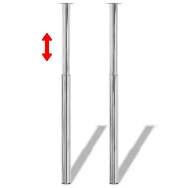 Kroomitud teleskoop-lauajalad, reguleeritavad 710–1100 mm, 4 tk, läbimõõt 60 mm - 2
