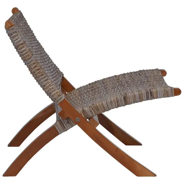 Puhketool naturaalset kubu-rotangist istme ja mahagonipuidust raamiga, pruun, 60 x 77 x 70 cm – 3