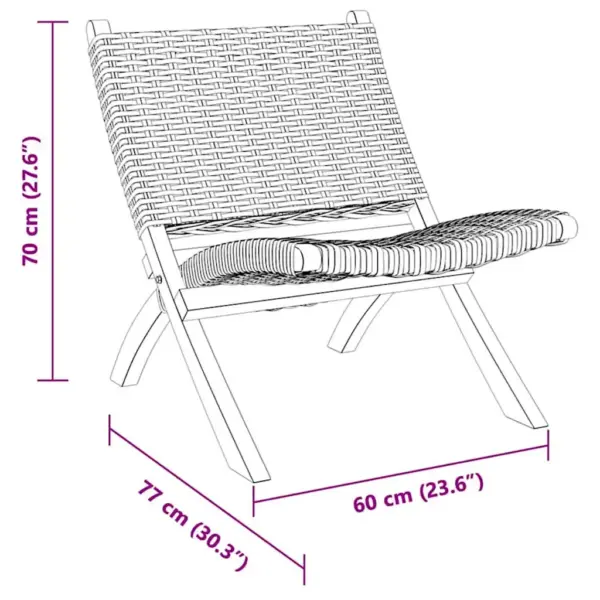 Puhketool naturaalset kubu-rotangist istme ja mahagonipuidust raamiga, pruun, 60 x 77 x 70 cm – 7