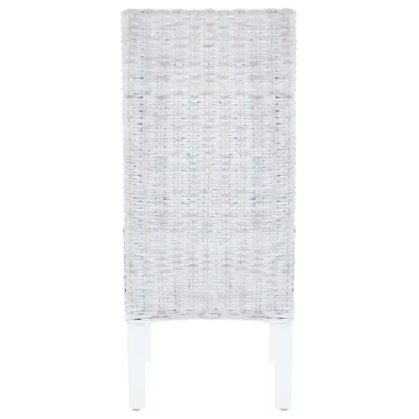 Kubu rotangist söögitoolid 2 tk, kulunud valge, mahagonipuidust raamiga, 46 x 61 x 93 cm – 5
