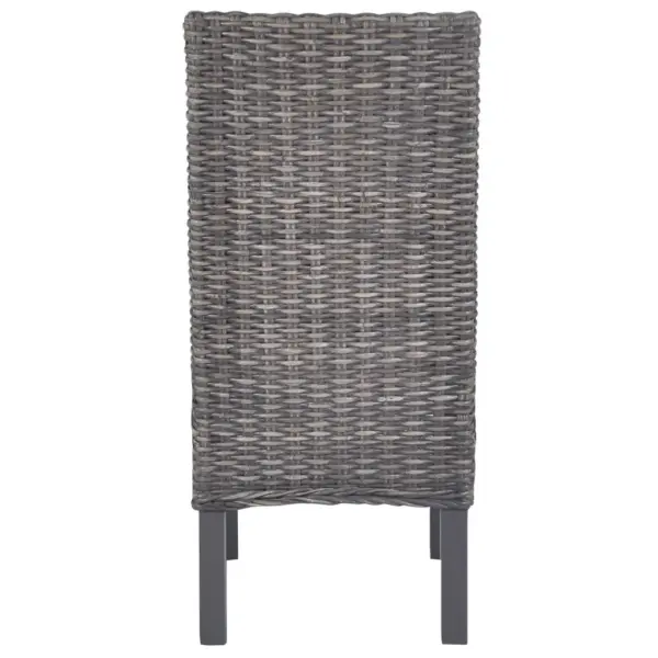 Söögitoolid Kubu rotangist ja mangopuidust, kulunud hall pruun, 4 tk, 46 x 61 x 93 cm – 5