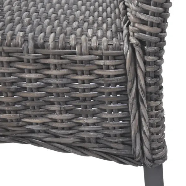 Söögitoolid Kubu rotangist ja mangopuidust, kulunud hall pruun, 4 tk, 46 x 61 x 93 cm – 7