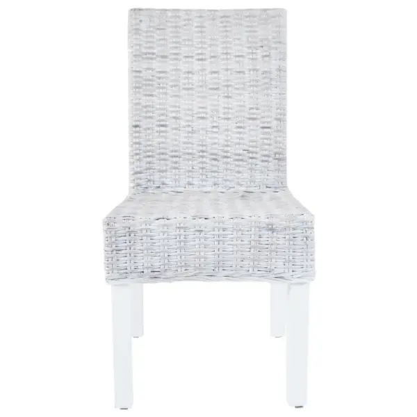 Kubu rotangist ja mangopuidust söögitoolid, 6 tk, helepruun, kulunud valge jalgadega, 46 x 61 x 93 cm – 3