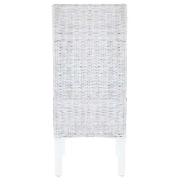 Kubu rotangist ja mangopuidust söögitoolid, 6 tk, helepruun, kulunud valge jalgadega, 46 x 61 x 93 cm – 5