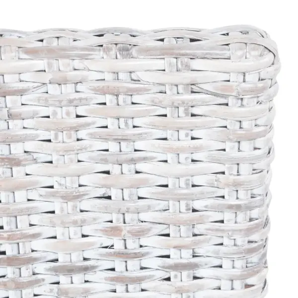 Kubu rotangist ja mangopuidust söögitoolid, 6 tk, helepruun, kulunud valge jalgadega, 46 x 61 x 93 cm – 6