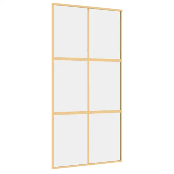 Läbipaistev ESG-klaasist liuguks kuldse alumiiniumraamiga, 102,5 x 205 cm – 2