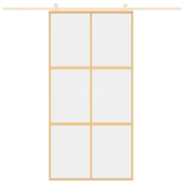 Läbipaistev ESG-klaasist liuguks kuldse alumiiniumraamiga, 102,5 x 205 cm – 3