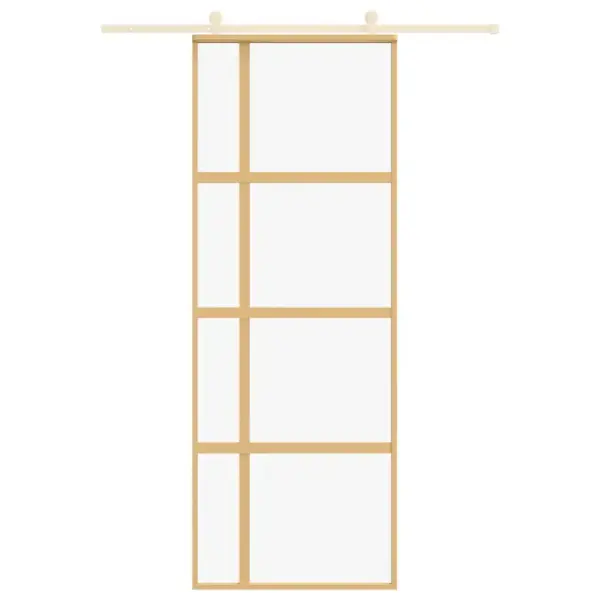 Kuldne klaasliuguks läbipaistva ESG-klaasiga, 76 x 205 cm, alumiiniumraamiga – 3