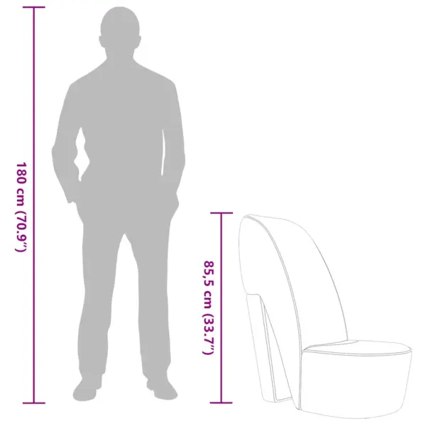 Kuldne kõrge kontsa disainiga kunstnahast tool, 43 x 82,5 x 85,5 cm – 9