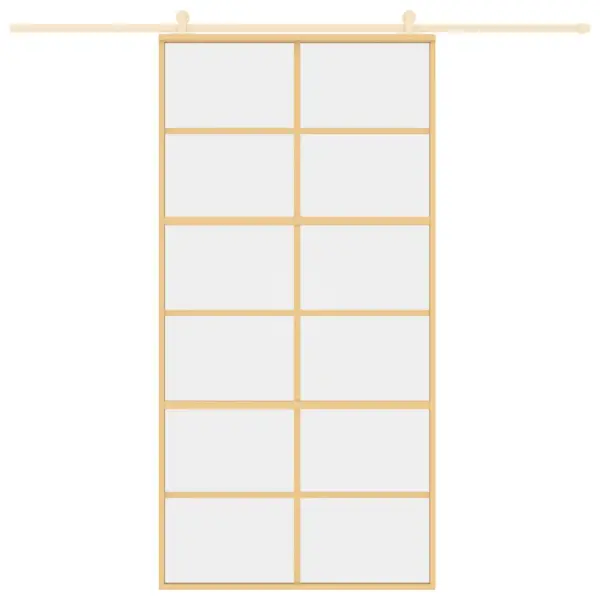 Kuldne liuguks läbipaistva ESG-klaasiga, alumiinium, 102,5 x 205 cm – 3