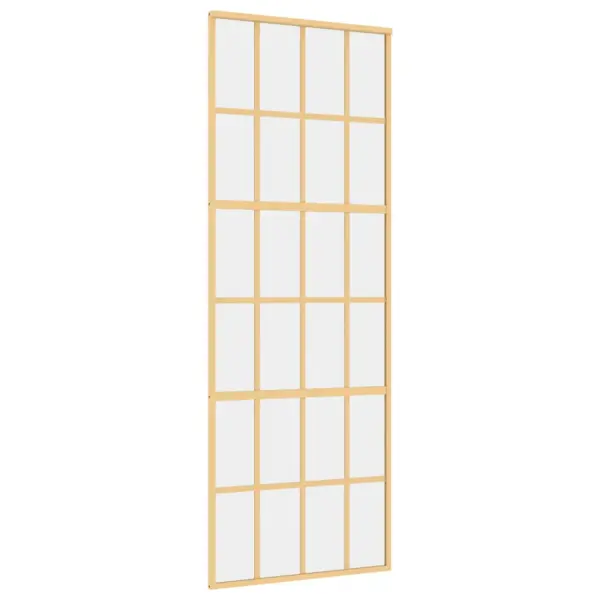 Kuldne liuguks läbipaistva ESG-klaasiga, alumiiniumraamiga, 76 x 205 cm – 2