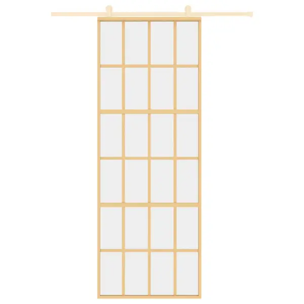 Kuldne liuguks läbipaistva ESG-klaasiga, alumiiniumraamiga, 76 x 205 cm – 3