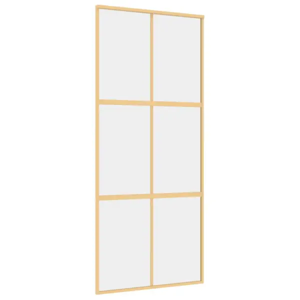 Kuldne liuguks läbipaistva ESG-klaasiga, alumiiniumraam, 90 x 205 cm – 2