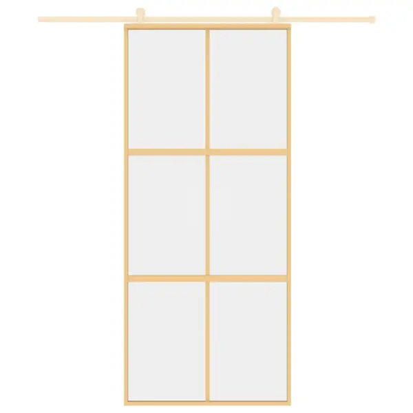 Kuldne liuguks läbipaistva ESG-klaasiga, alumiiniumraam, 90 x 205 cm – 3