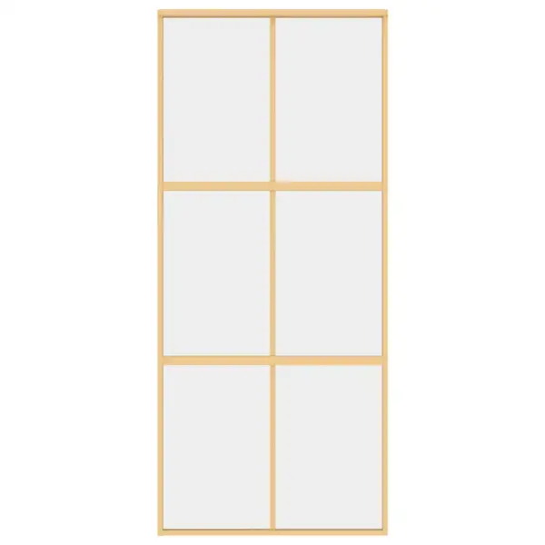 Kuldne liuguks läbipaistva ESG-klaasiga, alumiiniumraam, 90 x 205 cm – 4