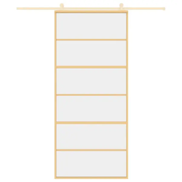Kuldne liuguks läbipaistva ESG-klaasi ja alumiiniumraamiga, 90 x 205 cm – 3