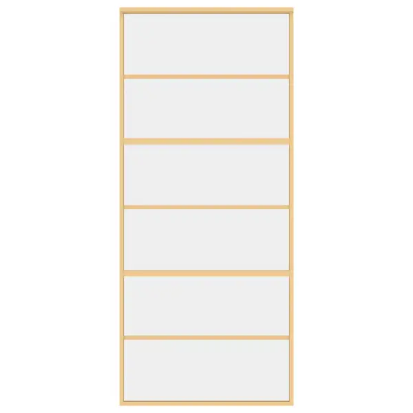 Kuldne liuguks läbipaistva ESG-klaasi ja alumiiniumraamiga, 90 x 205 cm – 4