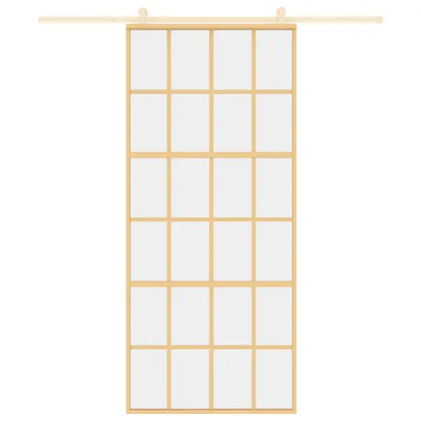 Liuguks läbipaistva ESG-klaasi ja kuldse alumiiniumraamiga, 90 x 205 cm – 3