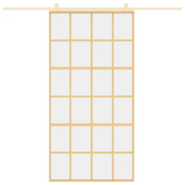 Kuldne liuguks läbipaistva ESG-klaasiga, alumiiniumraam, 102,5 x 205 cm – 3