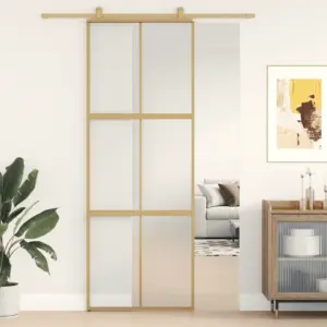 Kuldne liuguks mattklaasiga, alumiiniumraamiga, 76 x 205 cm