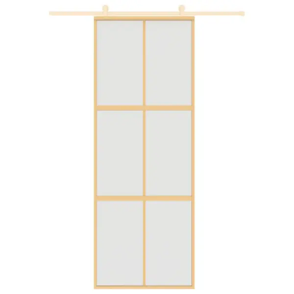 Kuldne liuguks mattklaasiga, alumiiniumraamiga, 76 x 205 cm – 3