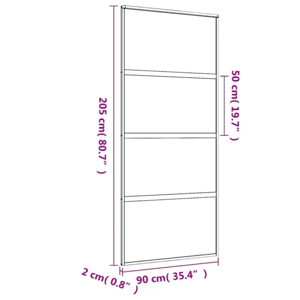 Kuldne liuguks matt ESG-klaasiga, alumiiniumraam, 90 x 205 cm – 9