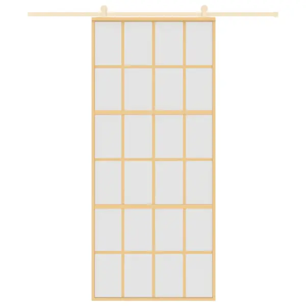 Kuldne matt klaasist liuguks alumiiniumraamiga, 90 x 205 cm – 3