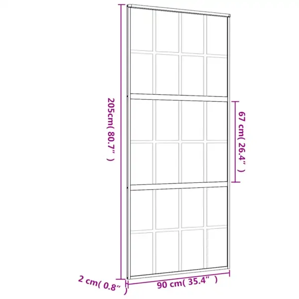 Kuldne matt klaasist liuguks alumiiniumraamiga, 90 x 205 cm – 9