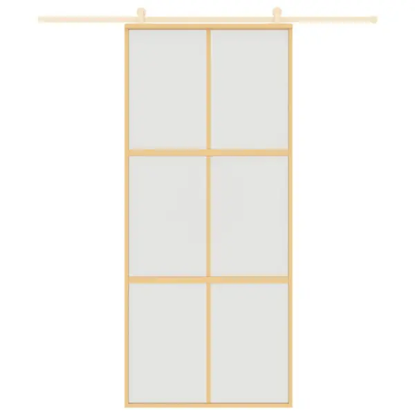 Kuldne mattklaasiga liuguks, 90 x 205 cm, ESG-klaas ja alumiinium – 3
