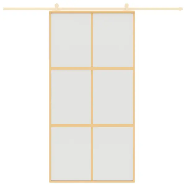 Kuldne mattklaasist liuguks alumiiniumraamiga, 102,5 x 205 cm – 3
