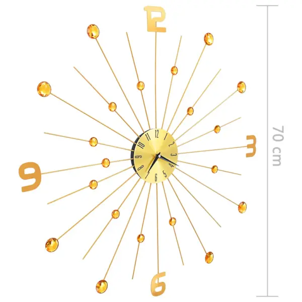 Kuldne metallist seinakell kristalldetailidega, 70 cm – 7