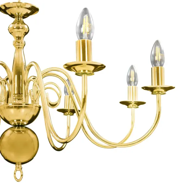 Kuldne metalllühter, 8 x E14 pirnialusega, 80 x 45 cm – 11
