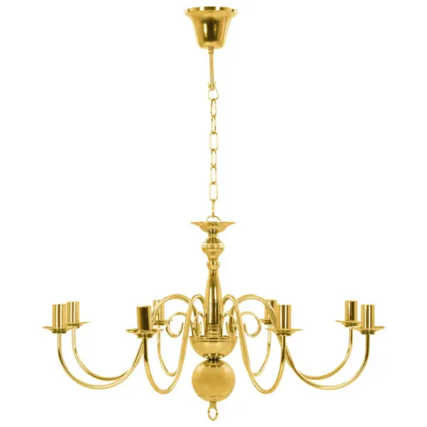 Kuldne metalllühter, 8 x E14 pirnialusega, 80 x 45 cm – 4