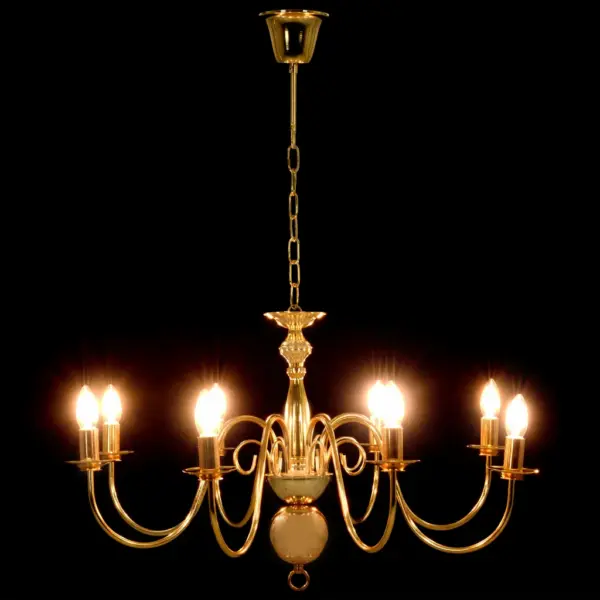 Kuldne metalllühter, 8 x E14 pirnialusega, 80 x 45 cm – 5