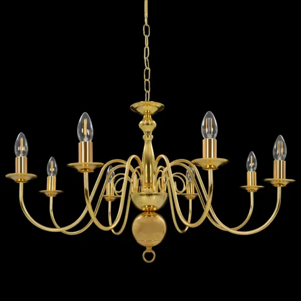 Kuldne metalllühter, 8 x E14 pirnialusega, 80 x 45 cm – 6