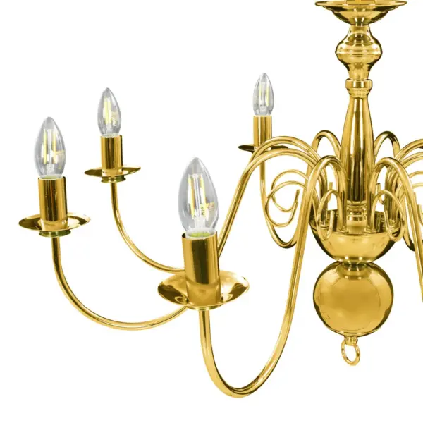 Kuldne metalllühter, 8 x E14 pirnialusega, 80 x 45 cm – 8