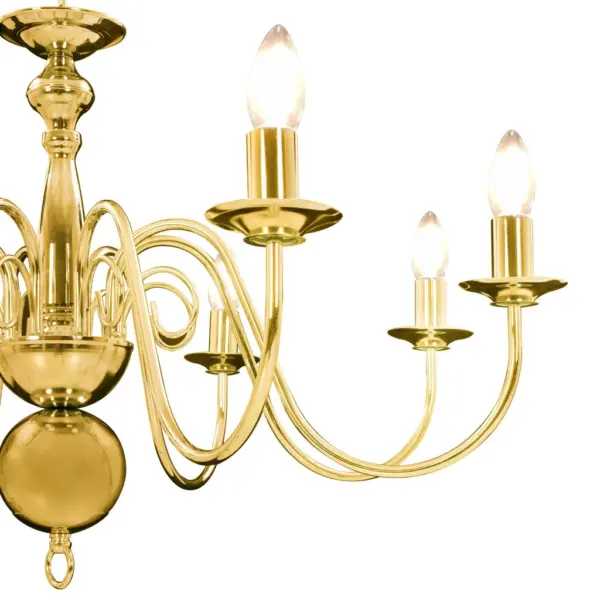 Kuldne metalllühter, 8 x E14 pirnialusega, 80 x 45 cm – 10