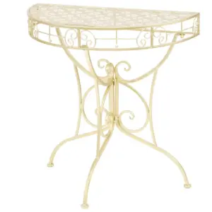Poolringikujuline kuldne metallist lisalaud, vanaaegne stiil, 72 x 36 x 74 cm
