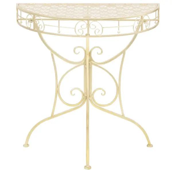 Poolringikujuline kuldne metallist lisalaud, vanaaegne stiil, 72 x 36 x 74 cm – 2